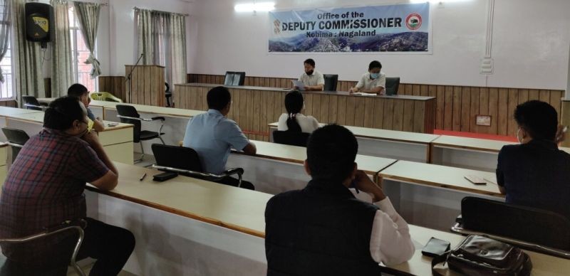 DC & DEO Kohima Gregory Thejawelie brief nodal officers for Bye-Election during the meeting held in DC's Conference Hall Kohima on September 30. (DIPR Photo) 